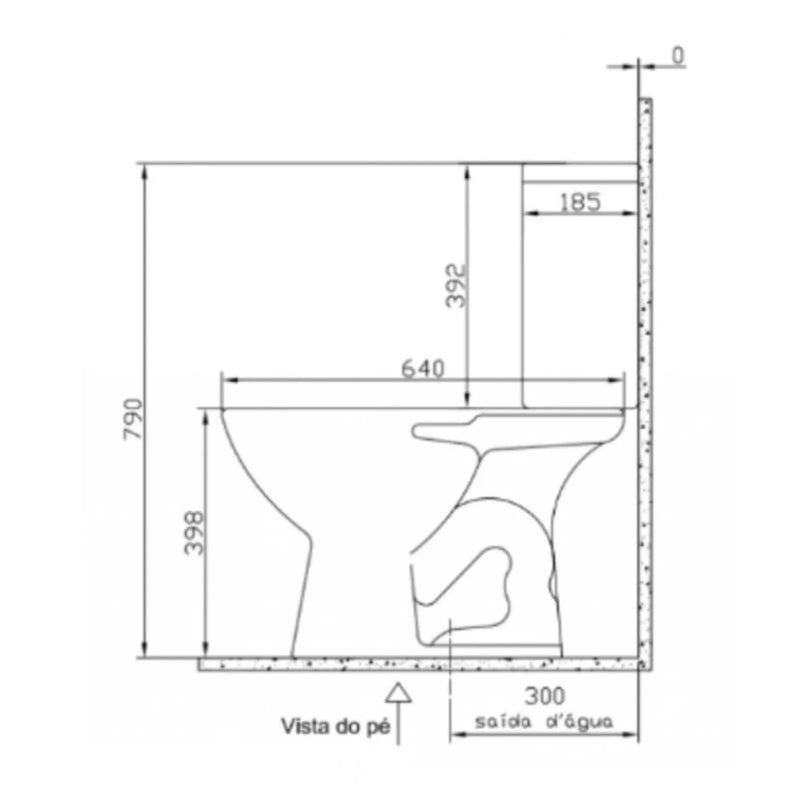 Vaso Sanitário para Caixa Colonial Branco Hervy