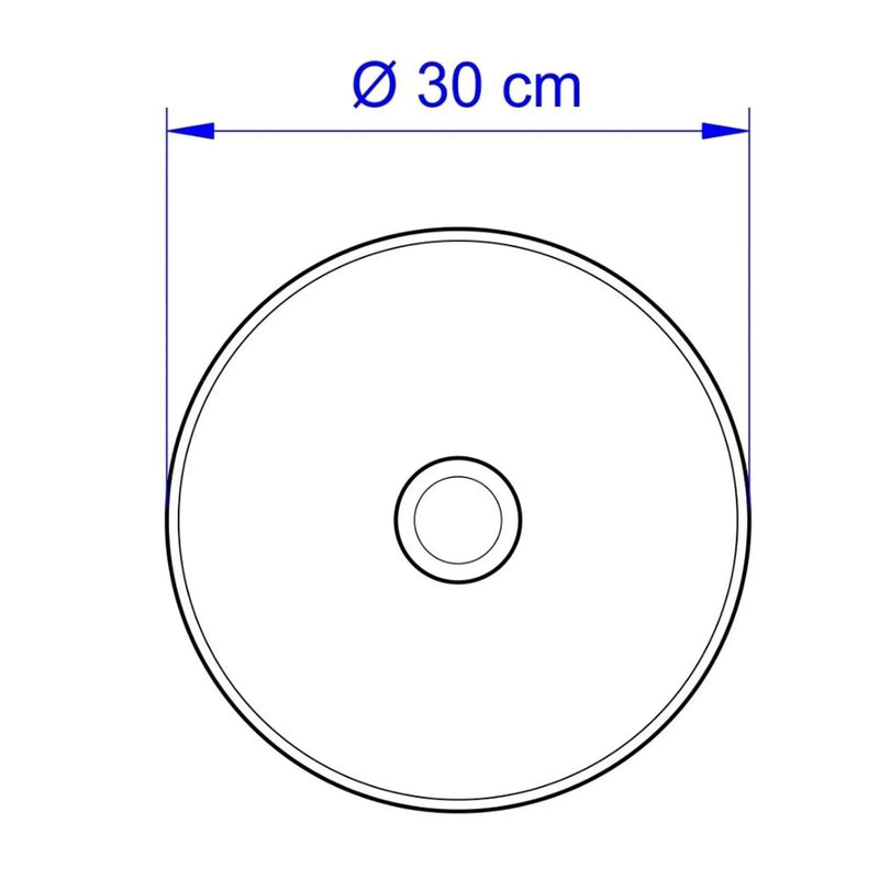 Cuba de Apoio Redonda Branca 30cm Louça Icasa ICA16-00