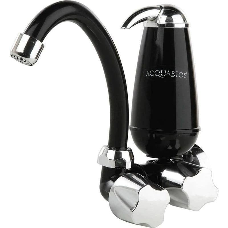 Torneira Filtro de Parede Bica Móvel E05 Preta/Cromada Acquabios