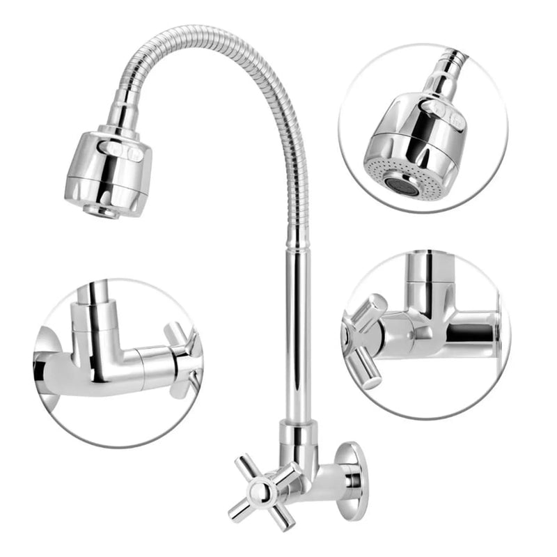 Torneira para Cozinha Parede 1/4V Bica Alta Cromada Slim 8220