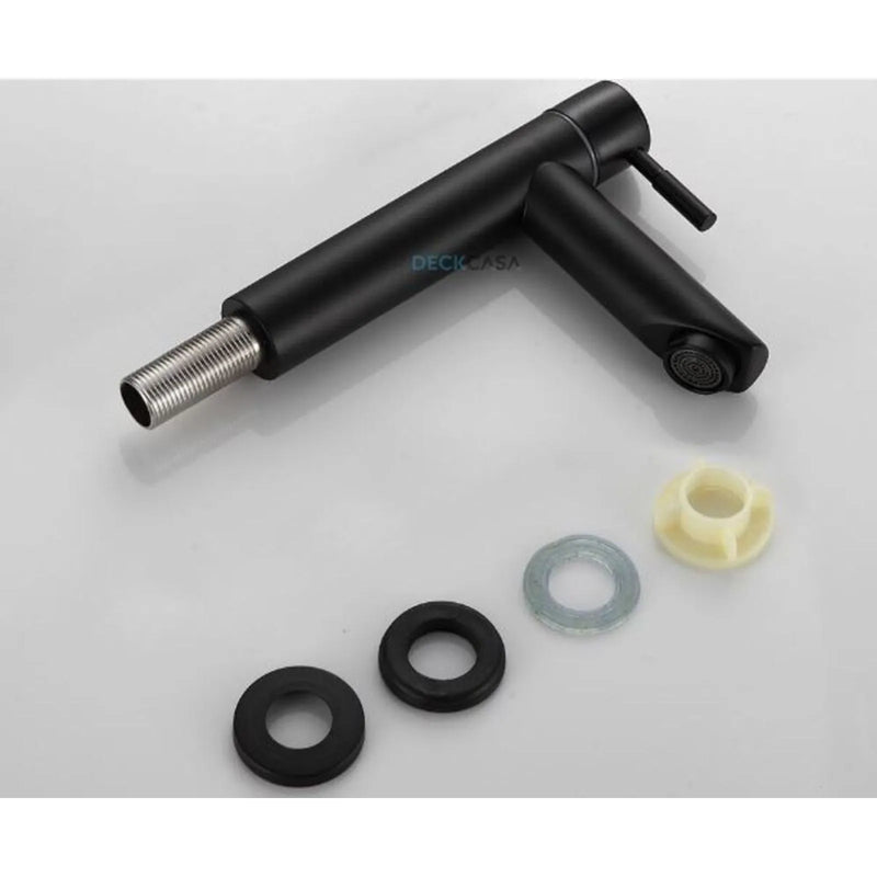 Torneira para Banheiro Mesa 1/4V Bica Baixa Preto Redondo 6609P