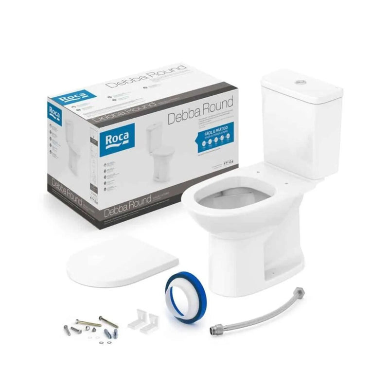 Kit Vaso Sanitário com Caixa Acoplada Debba Round 3/6L Branco Roca
