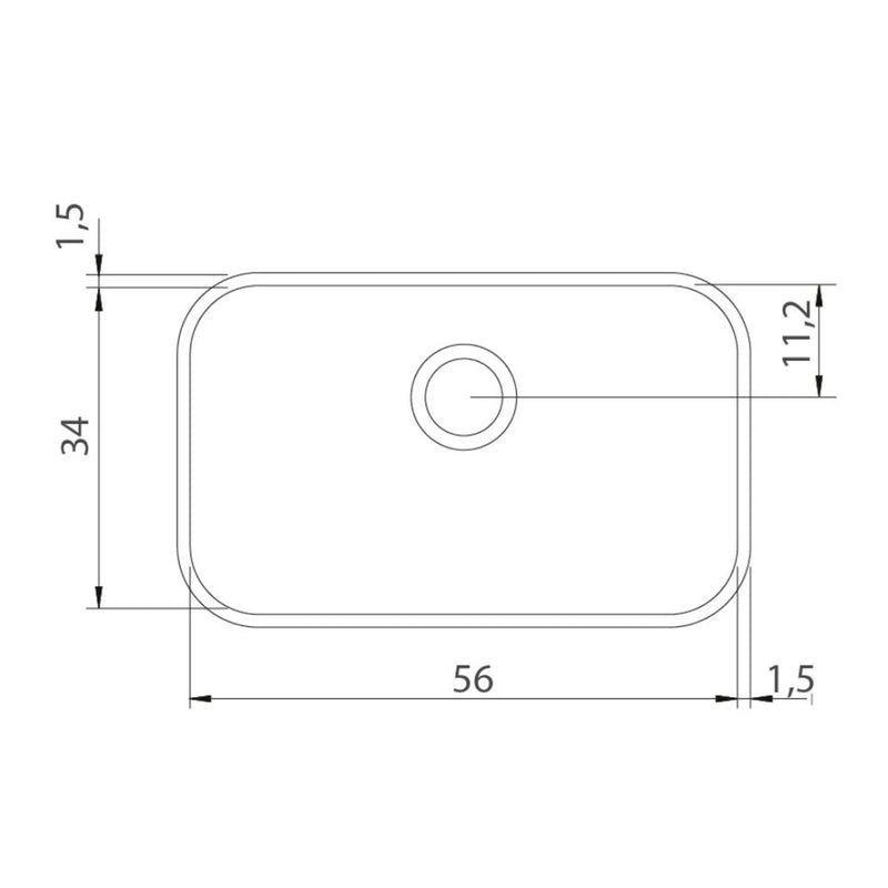 Cuba de Embutir Retangular 56x34x17cm Aço Inox Tramontina Prime