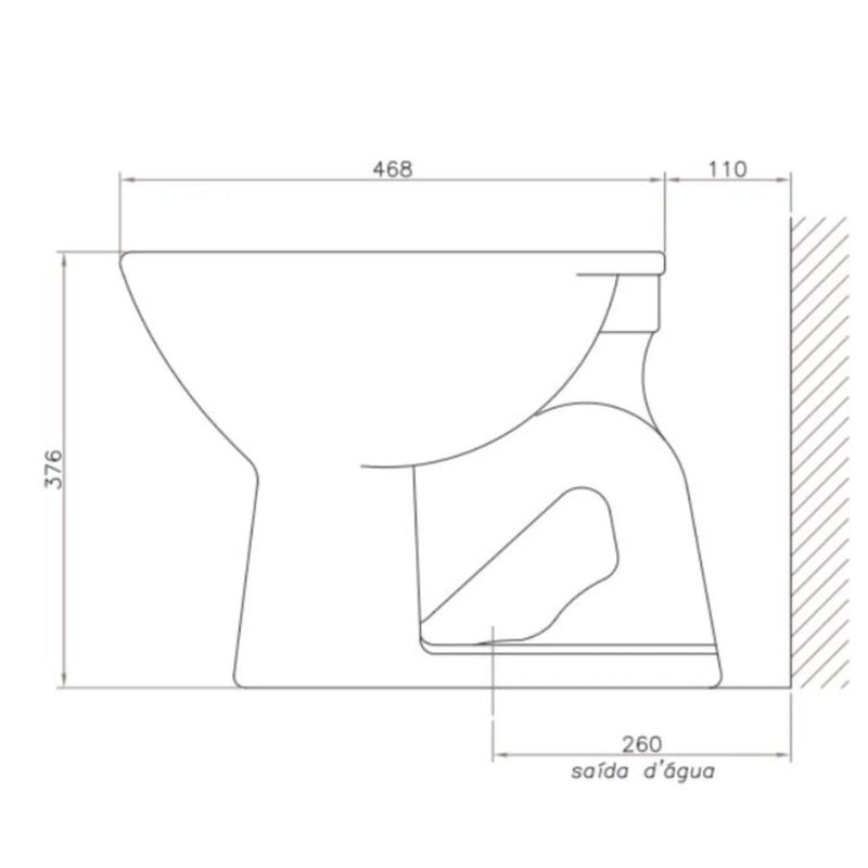 Vaso Sanitário Convencional Saída Vertical Colonial Branco Hervy