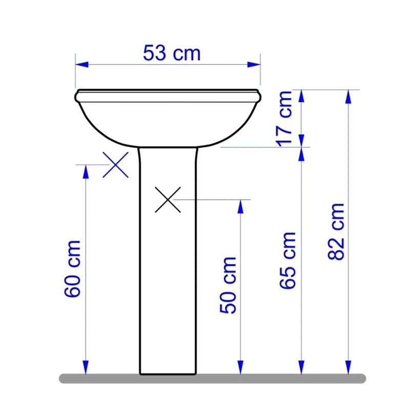 Lavatório Louça para Coluna Sabatini IL5-00 53x44cm Branco
