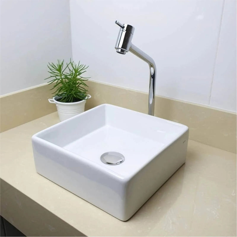 Cuba de Apoio Quadrada Branca 30cm Louça Icasa ICA17-00