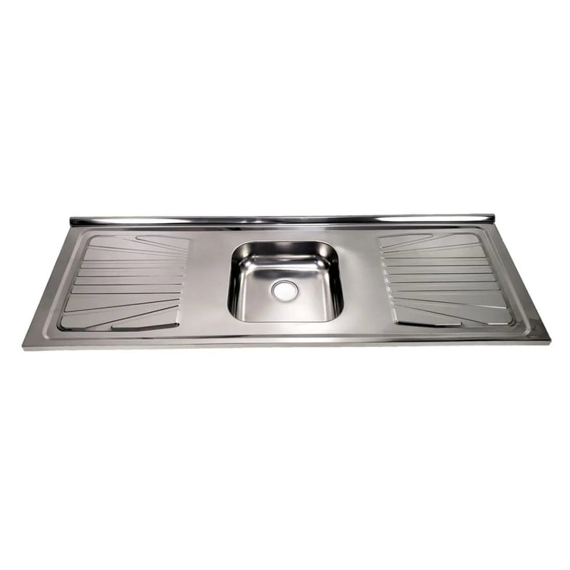 Pia para Cozinha Aço Inox S400 c/Válvula 120x52cm com Cuba Central