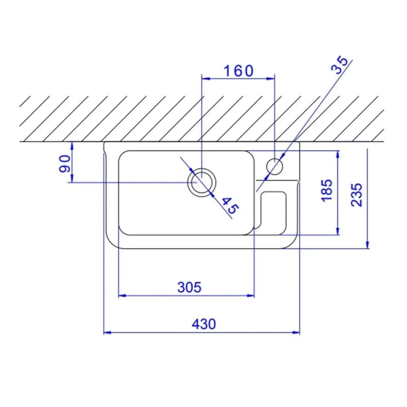 Lavatório Louça Suspenso Izy L.100.17 43x23,5cm Branco