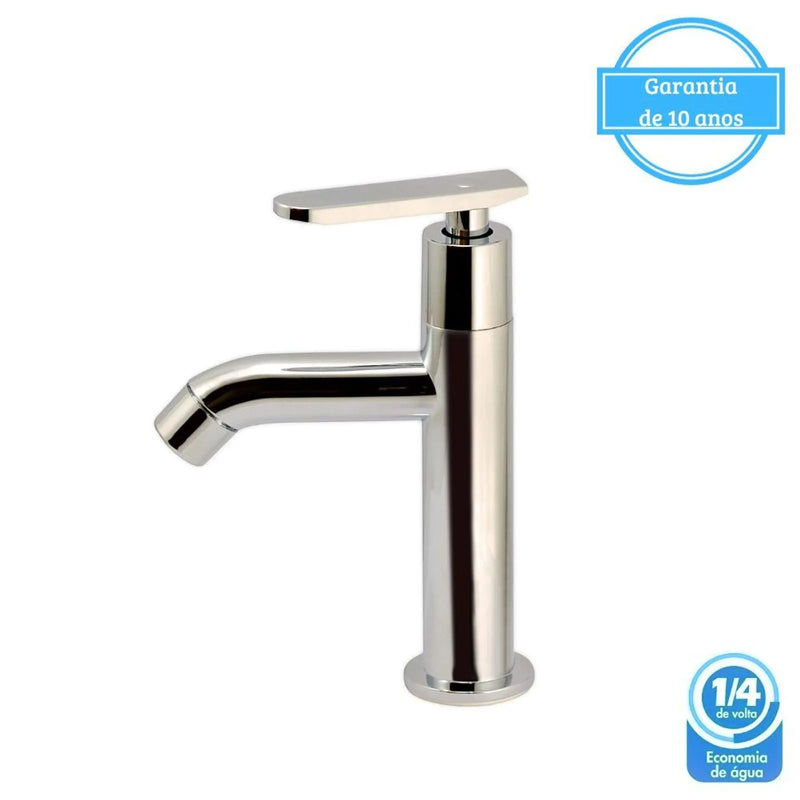 Torneira para Banheiro Mesa 1/4V Bica Média Cromado Prática 8199 ABS