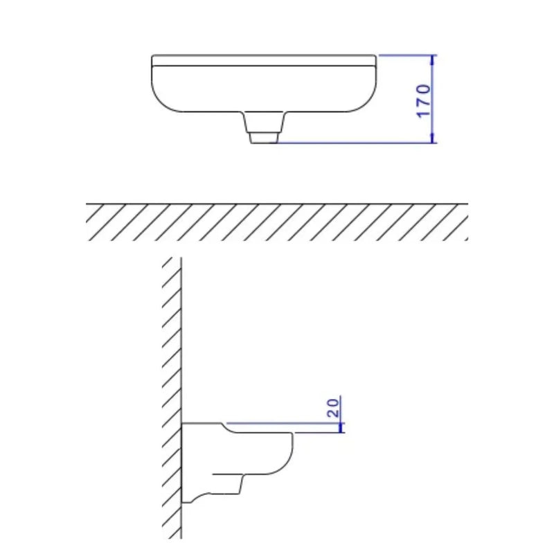 Lavatório Louça Suspenso Izy L.100.17 43x23,5cm Branco